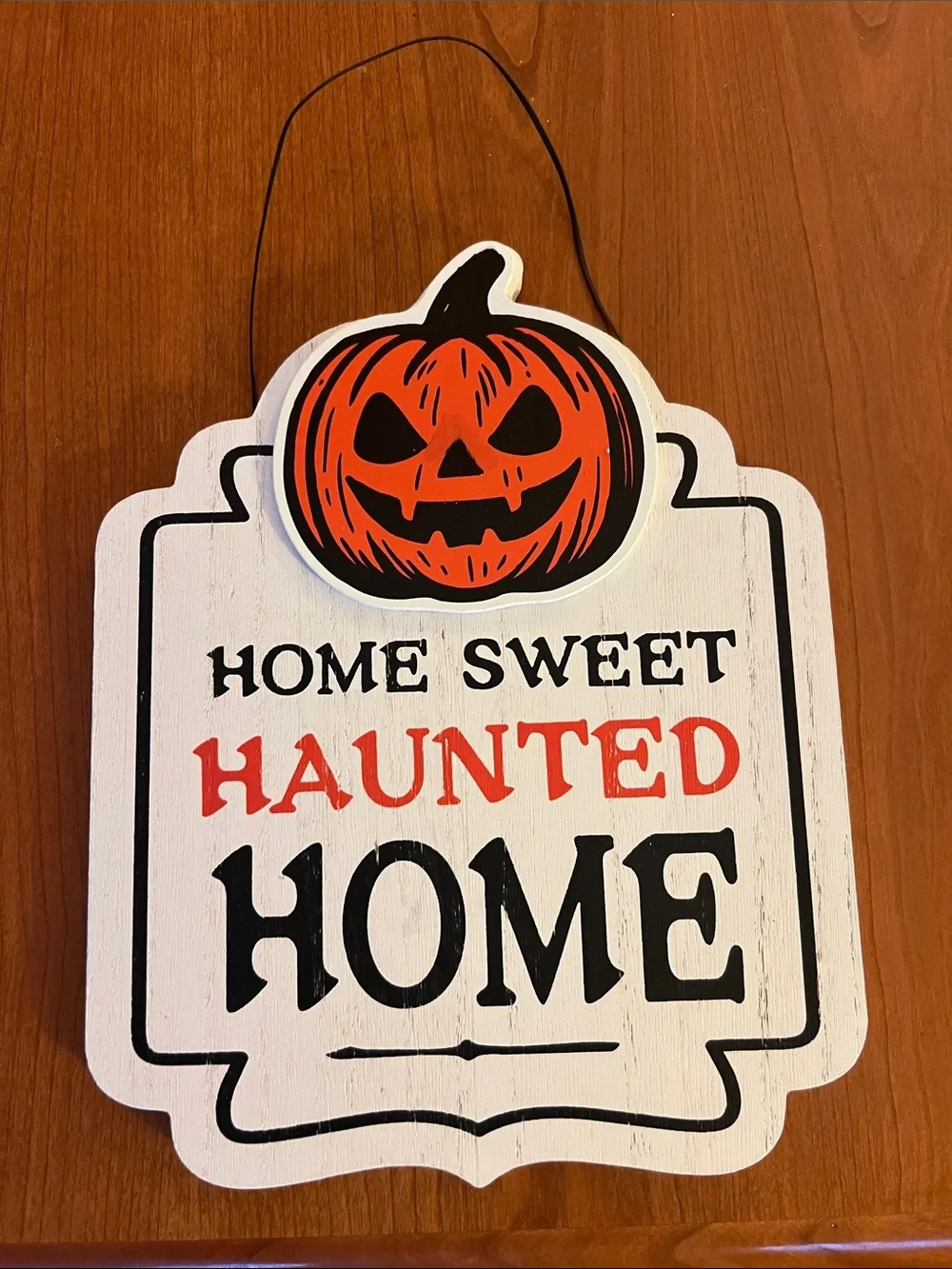 Halloween Home Sweet Haunted Home hanging jack o lantern sign  NEW 2026